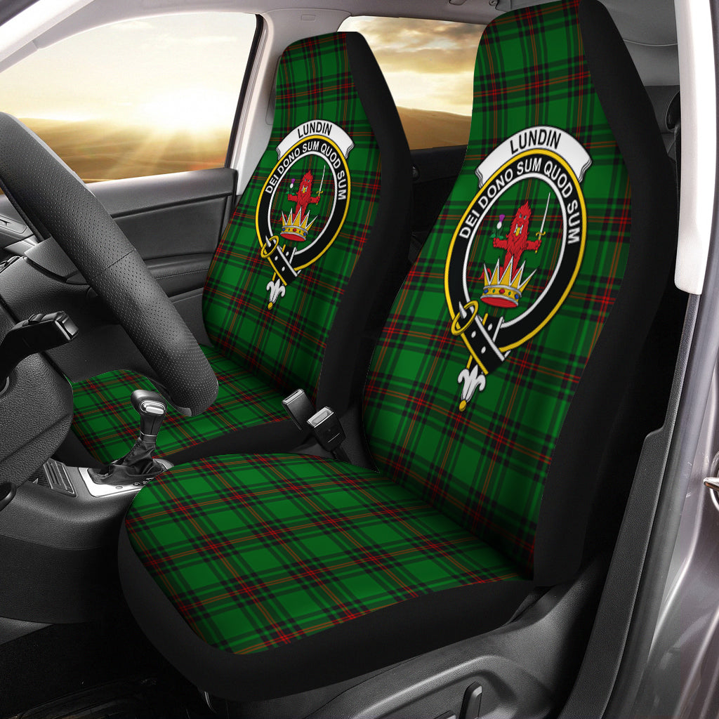 Lundin Tartan Car Seat Cover with Family Crest One Size - Tartan Vibes Clothing