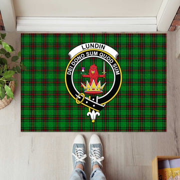 Lundin Tartan Rubber Doormat with Family Crest L 60*90cm - Tartan Vibes Clothing
