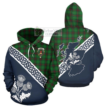 Lundin Tartan Hoodie Featuring Thistle and Scotland Map Zip Hoodie - Tartan Vibes Clothing