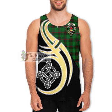 Lundin Tartan Men's Tank Top with Family Crest and Celtic Symbol Style Men - Tartan Vibes Clothing