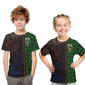 Lundin Tartan Family Crest Kid T-Shirt Alba Gu Brath Be Brave Lion Ancient Style Youth XL Size14 - Tartan Vibes Clothing
