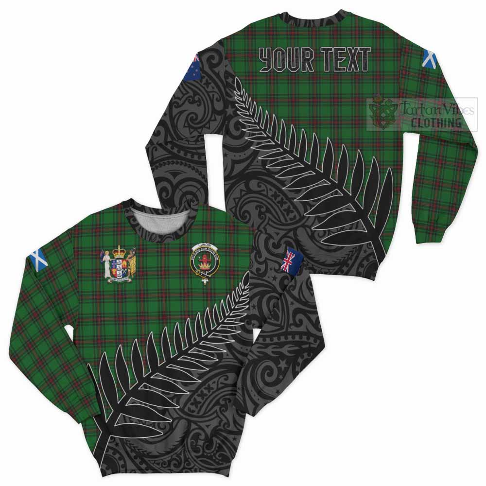 Lundin Crest Tartan Sweatshirt with New Zealand Silver Fern Half Style Unisex - Tartan Vibes Clothing