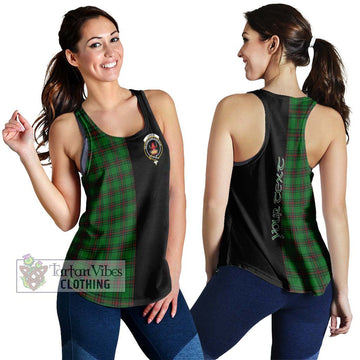 Lundin Tartan Women's Racerback Tanks with Family Crest and Half Of Me Style 4XL - Tartan Vibes Clothing