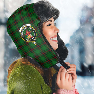 Lundin Tartan Winter Trapper Hat with Family Crest Winter Trapper Hat Universal Fit Circumference 22.8in (58cm) - Tartan Vibes Clothing