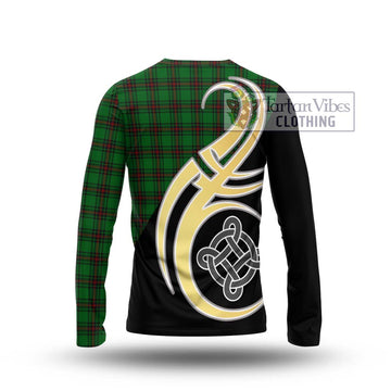 Lundin Tartan Long Sleeve T-Shirt with Family Crest and Celtic Symbol Style - Tartan Vibes Clothing