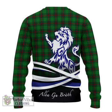 Lundin Tartan Ugly Sweater with Alba Gu Brath Regal Lion Emblem - Tartan Vibes Clothing