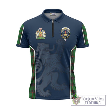 Lundin Tartan Zipper Polo Shirt with Family Crest and Lion Rampant Vibes Sport Style - Tartan Vibes Clothing