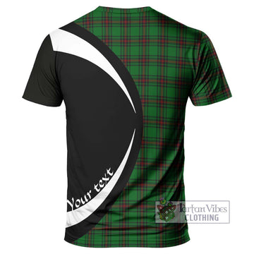 Lundin Tartan T-Shirt with Family Crest Circle Style - Tartan Vibes Clothing