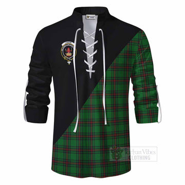 Lundin Tartan Ghillie Kilt Shirt with Family Crest and Military Logo Style - Tartan Vibes Clothing
