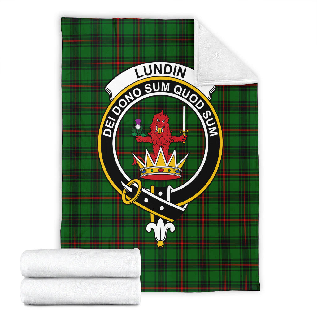 Lundin Tartan Blanket with Family Crest - Tartan Vibes Clothing