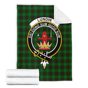 Lundin Tartan Blanket with Family Crest - Tartan Vibes Clothing