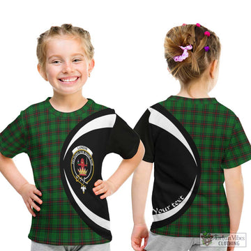 Lundin Tartan Kid T-Shirt with Family Crest Circle Style - Tartan Vibes Clothing