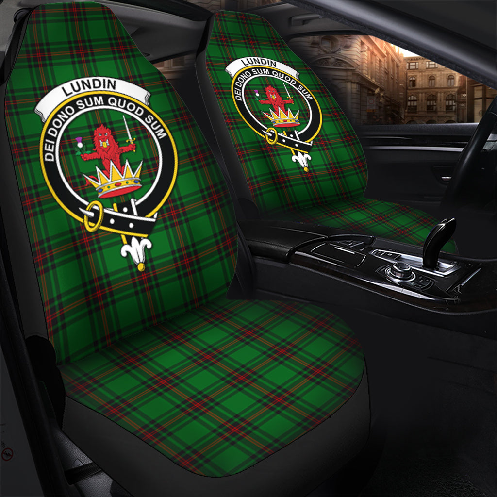 Lundin Tartan Car Seat Cover with Family Crest - Tartan Vibes Clothing