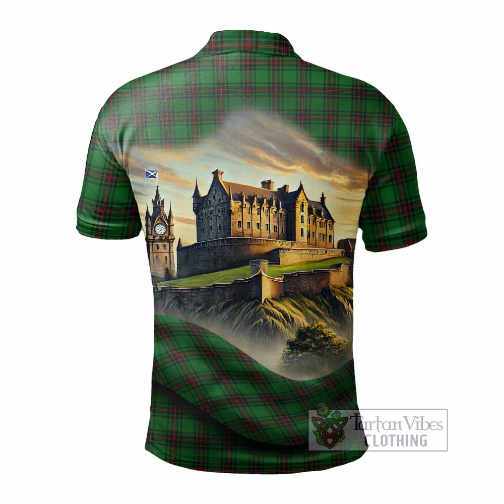 Tartan Vibes Clothing Lundin Tartan Family Crest Polo Shirt with Scottish Ancient Castle Stype