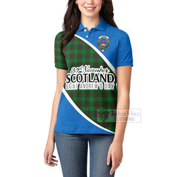 Lundin Family Crest Tartan Women's Polo Shirt Celebrate Saint Andrew's Day in Style - Tartan Vibes Clothing
