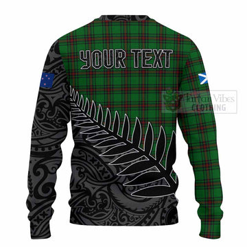 Lundin Crest Tartan Knitted Sweater with New Zealand Silver Fern Half Style - Tartan Vibes Clothing