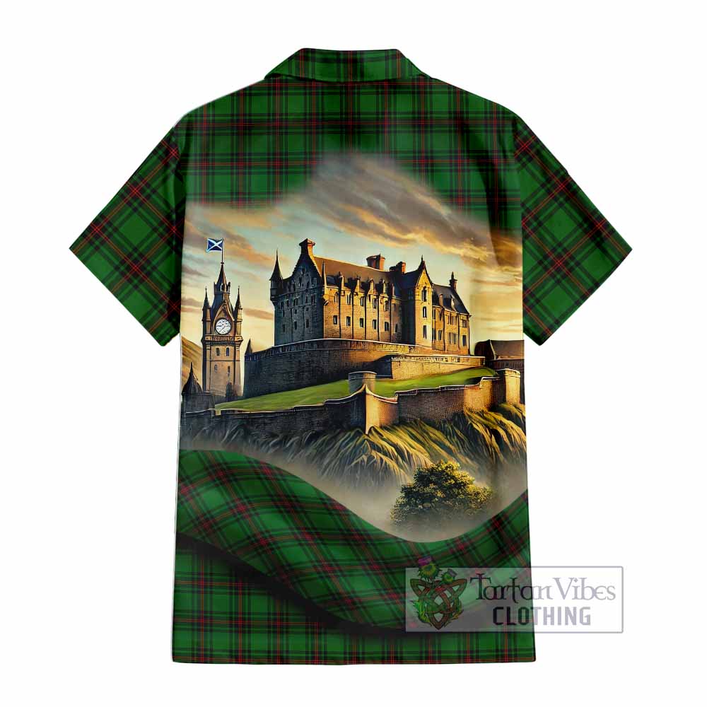 Lundin Tartan Family Crest Hawaiian Shirt with Scottish Ancient Castle Style - Tartan Vibes Clothing