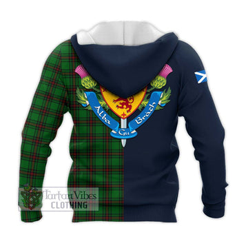 Lundin Tartan Knitted Hoodie Alba with Scottish Lion Royal Arm Half Style - Tartan Vibes Clothing