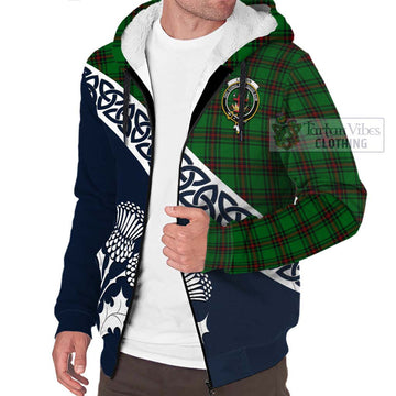 Lundin Tartan Sherpa Hoodie Featuring Thistle and Scotland Map - Tartan Vibes Clothing