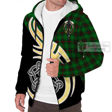 Lundin Tartan Sherpa Hoodie with Family Crest and Celtic Symbol Style - Tartan Vibes Clothing