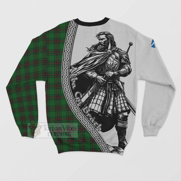 Lundin Tartan Clan Crest Sweatshirt with Highlander Warrior Celtic Style - Tartan Vibes Clothing