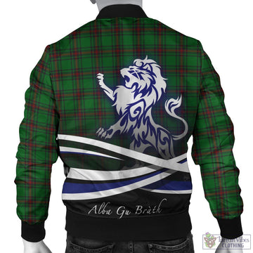 Lundin Tartan Bomber Jacket with Alba Gu Brath Regal Lion Emblem - Tartan Vibes Clothing