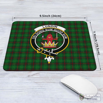 Lundin Tartan Mouse Pad with Family Crest