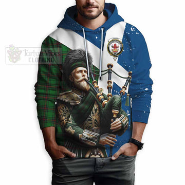 Lundin Tartan Hoodie with Family Crest Scottish Bagpiper Vibes - Tartan Vibes Clothing