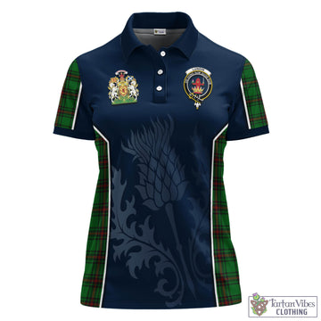 Lundin Tartan Women's Polo Shirt with Family Crest and Scottish Thistle Vibes Sport Style