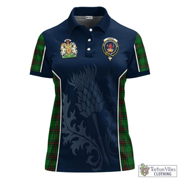 Lundin Tartan Women's Polo Shirt with Family Crest and Scottish Thistle Vibes Sport Style - Tartan Vibes Clothing