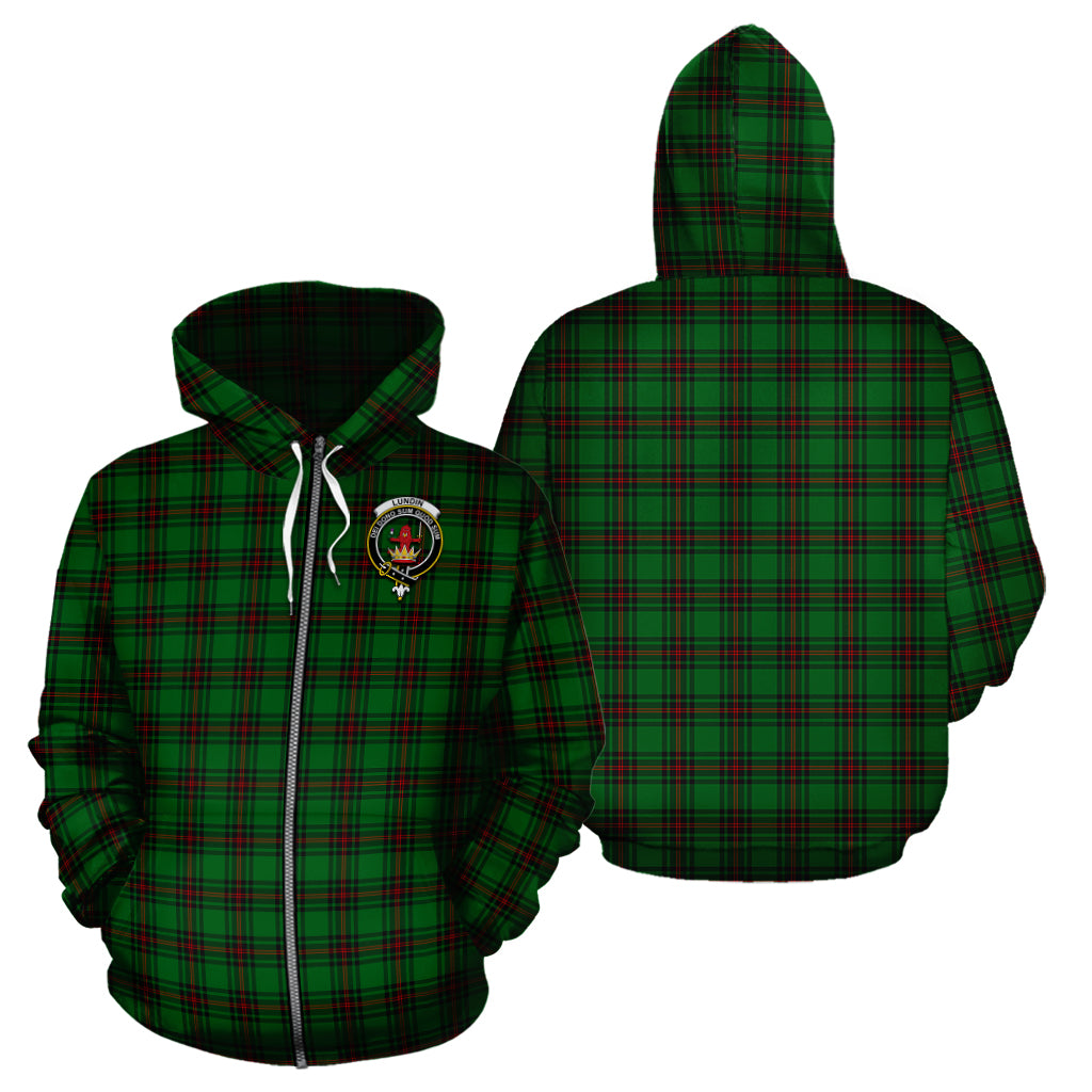 Lundin Tartan Hoodie with Family Crest - Tartan Vibes Clothing