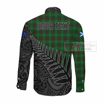 Lundin Crest Tartan Long Sleeve Button Shirt with New Zealand Silver Fern Half Style Men's Shirt - Tartan Vibes Clothing