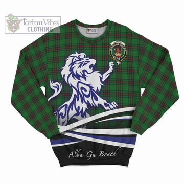 Lundin Tartan Sweatshirt with Alba Gu Brath Regal Lion Emblem - Tartan Vibes Clothing