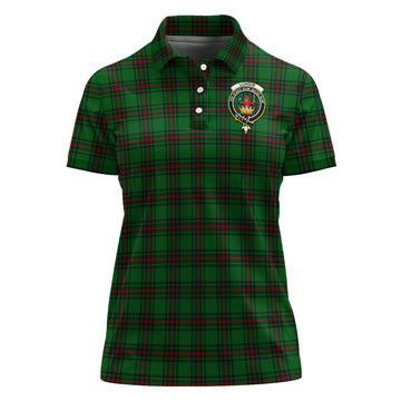 Lundin Tartan Polo Shirt with Family Crest For Women - Tartan Vibes Clothing
