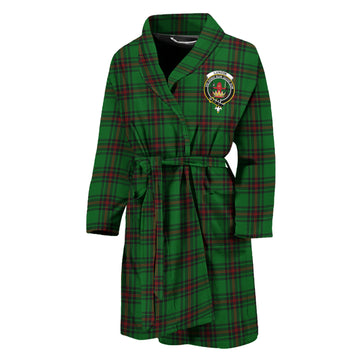 Lundin Tartan Bathrobe with Family Crest Unisex M - Tartan Vibes Clothing