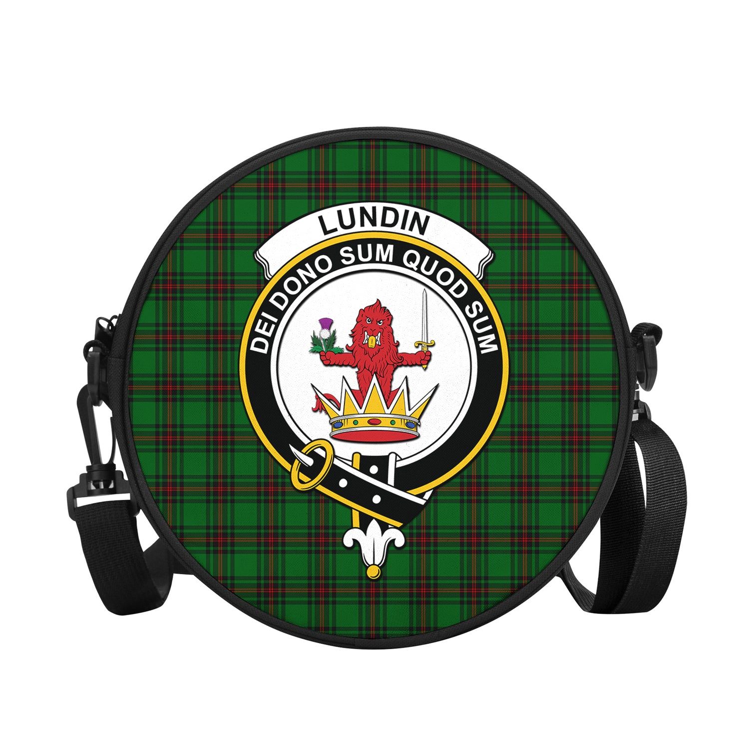 Lundin Tartan Round Satchel Bags with Family Crest - Tartan Vibes Clothing