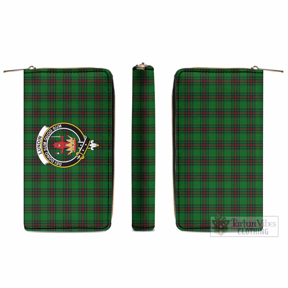 Lundin Tartan Women's Leather Wallet with Family Crest - Tartan Vibes Clothing