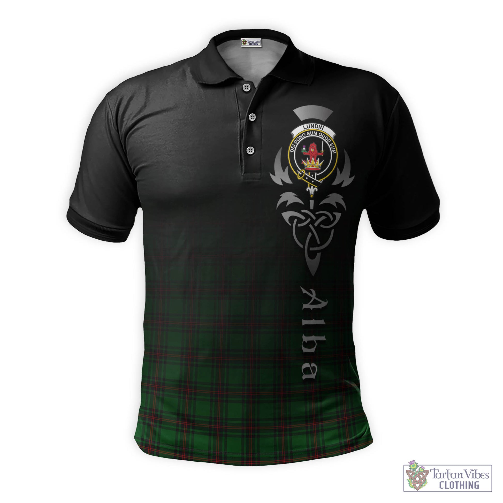 Lundin Tartan Polo Shirt Featuring Alba Gu Brath Family Crest Celtic Inspired - Tartan Vibes Clothing