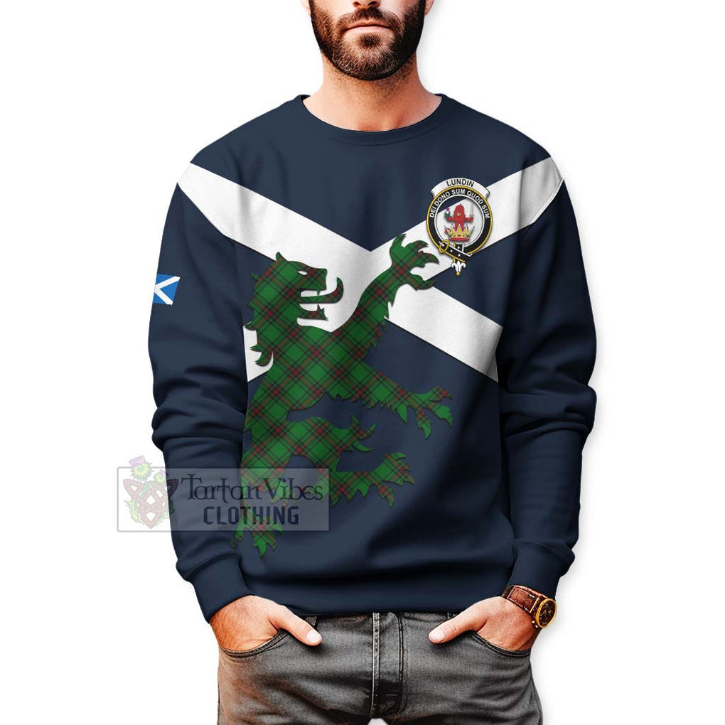 Lundin Tartan Lion Rampant Sweatshirt Proudly Display Your Heritage with Alba Gu Brath and Clan Name - Tartan Vibes Clothing