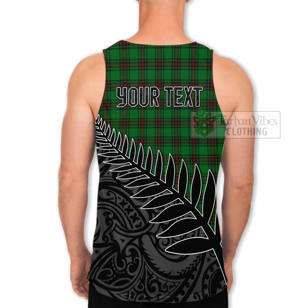 Tartan Vibes Clothing Lundin Crest Tartan Men's Tank Top with New Zealand Silver Fern Half Style