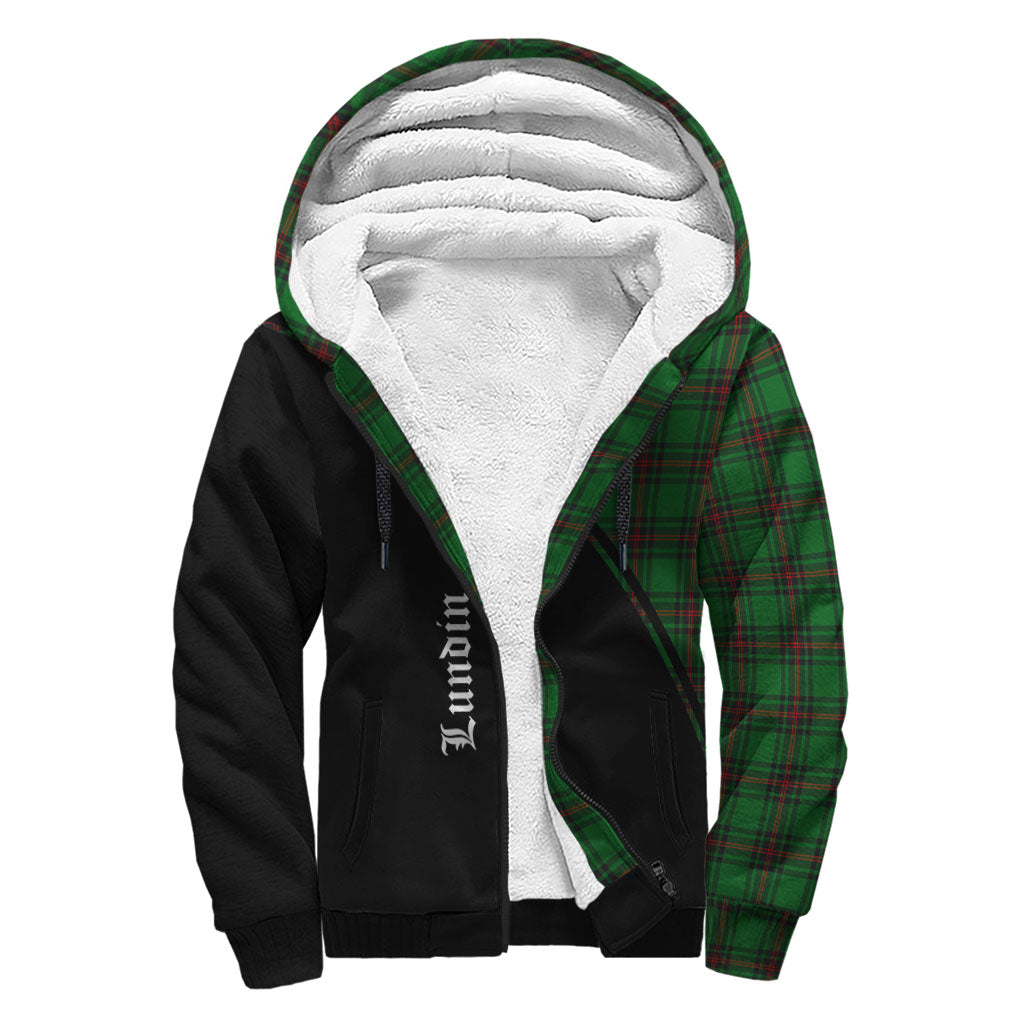 Lundin Tartan Sherpa Hoodie with Family Crest Curve Style - Tartan Vibes Clothing