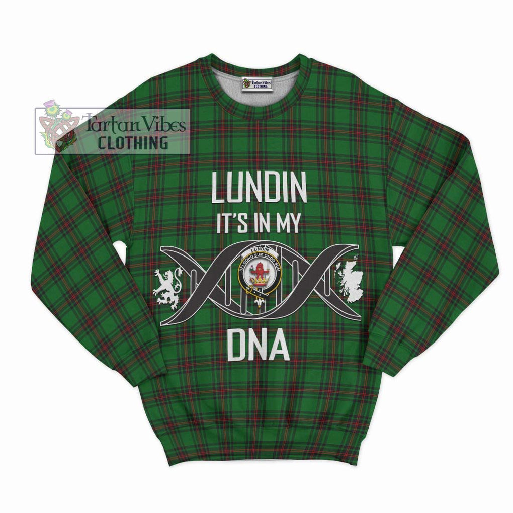 Lundin Tartan Sweatshirt with Family Crest DNA In Me Style - Tartan Vibes Clothing