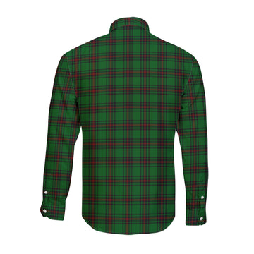 Lundin Tartan Long Sleeve Button Up Shirt with Family Crest - Tartan Vibes Clothing
