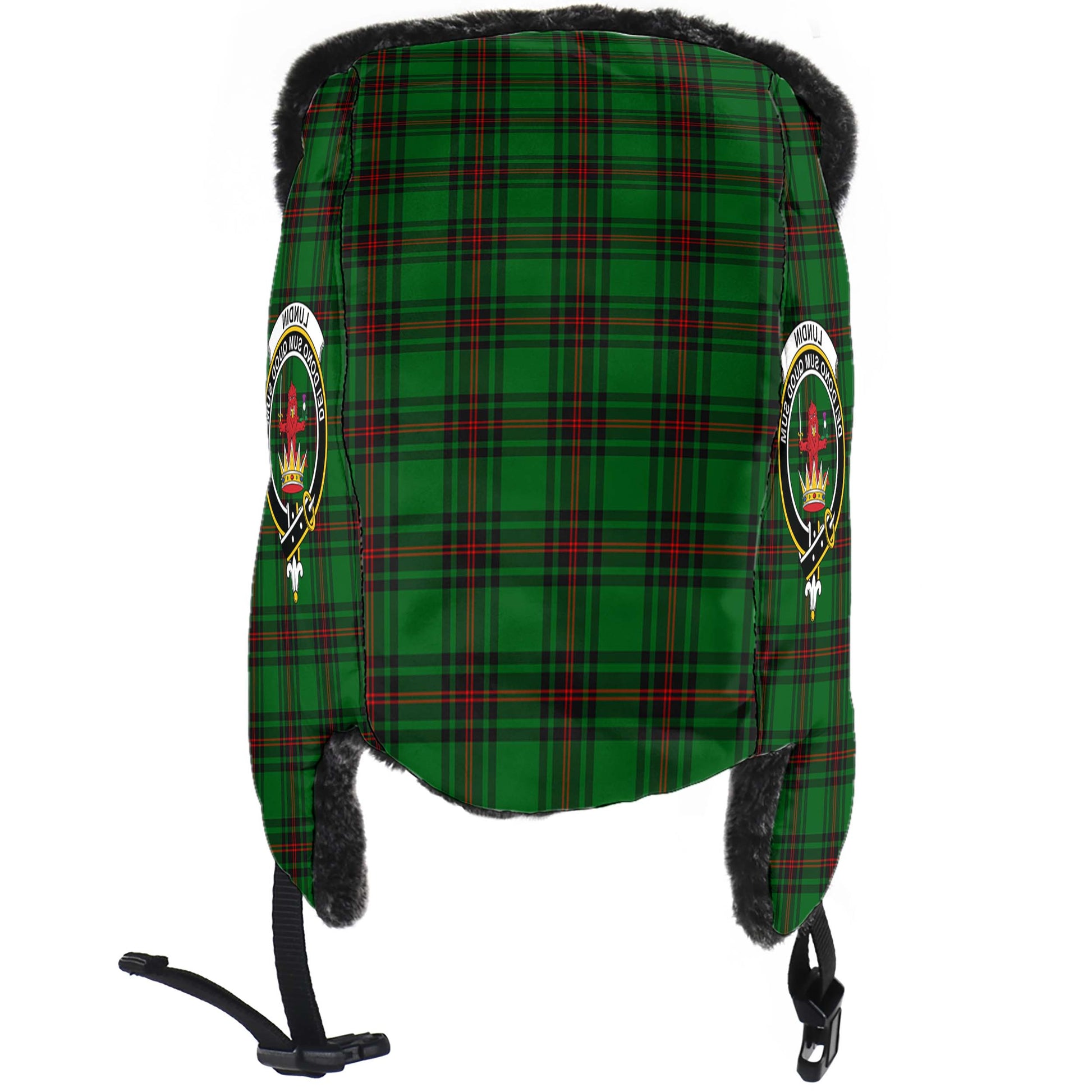 Lundin Tartan Winter Trapper Hat with Family Crest - Tartan Vibes Clothing