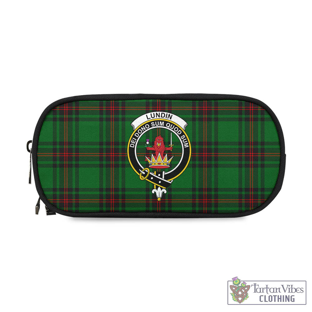 Lundin Tartan Pen and Pencil Case with Family Crest - Tartan Vibes Clothing