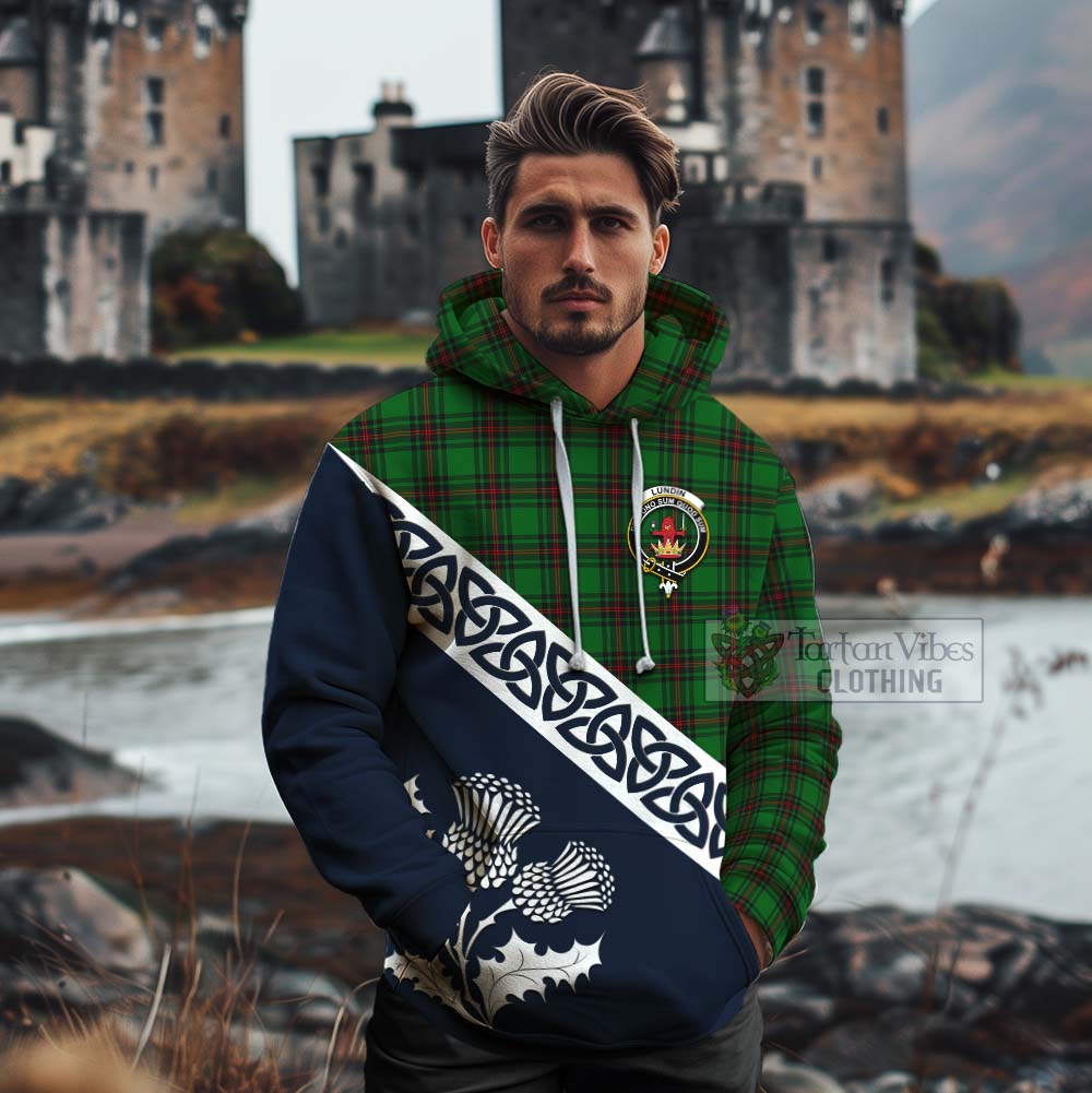 Lundin Tartan Cotton Hoodie Featuring Thistle and Scotland Map - Tartan Vibes Clothing