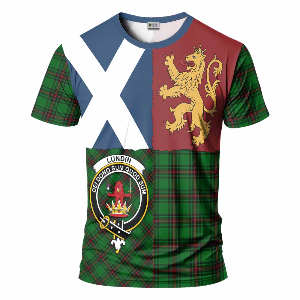 Lundin Crest Tartan T-Shirt with Lion Rampant Saltire Style