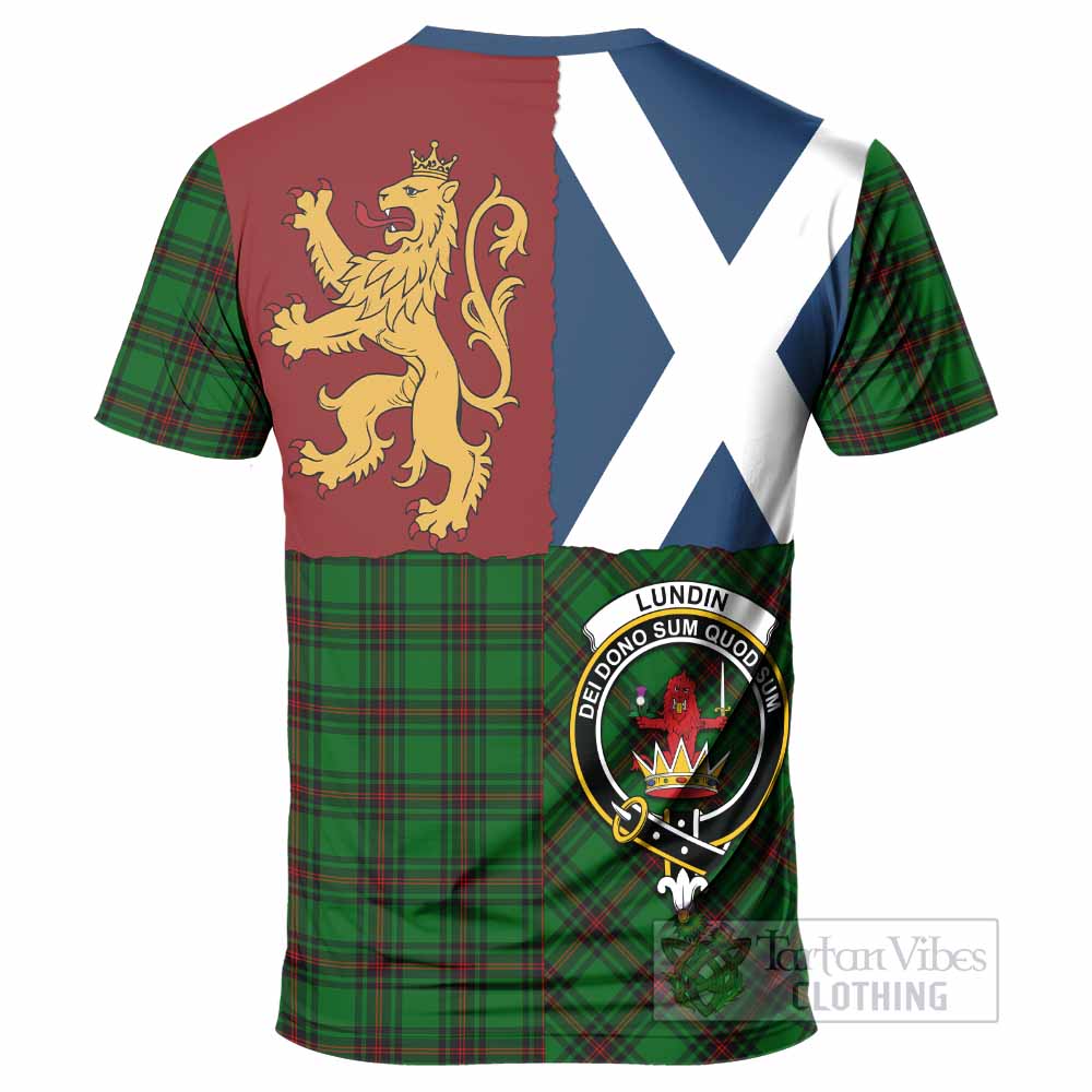 Lundin Crest Tartan T-Shirt with Lion Rampant Saltire Style