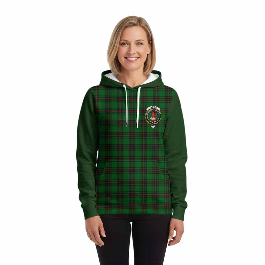 Lundin Tartan Accent Hoodie with Family Crest