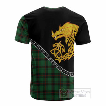 Lundin Tartan Crest Cotton T-shirt Legendary Dragon Knot Half Style